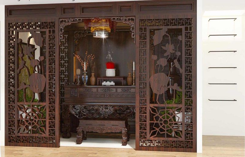 Vách ngăn phòng thờ đẹp
